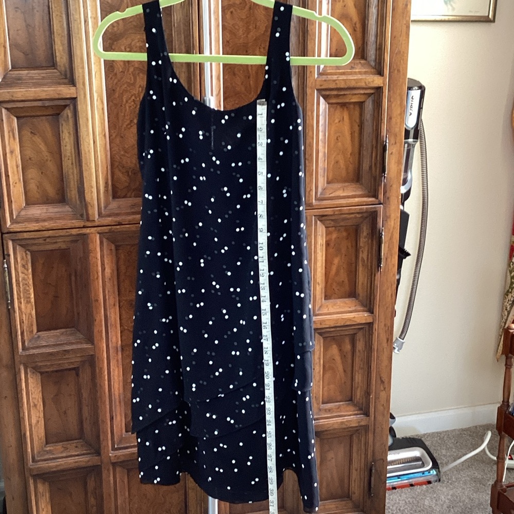 Kay Unger 2 piece Black and White Polka Dot sleeveless dress with matching wrap.
